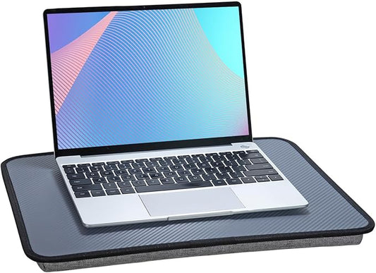 Portable Laptop Desk Fits Up to 16“ Laptops, Built-in Cushion,Lap Stand for Bed & Couch & Carpet, Great for Home & Office,Lap Desk with Cushion (Dark Grey, Medium)