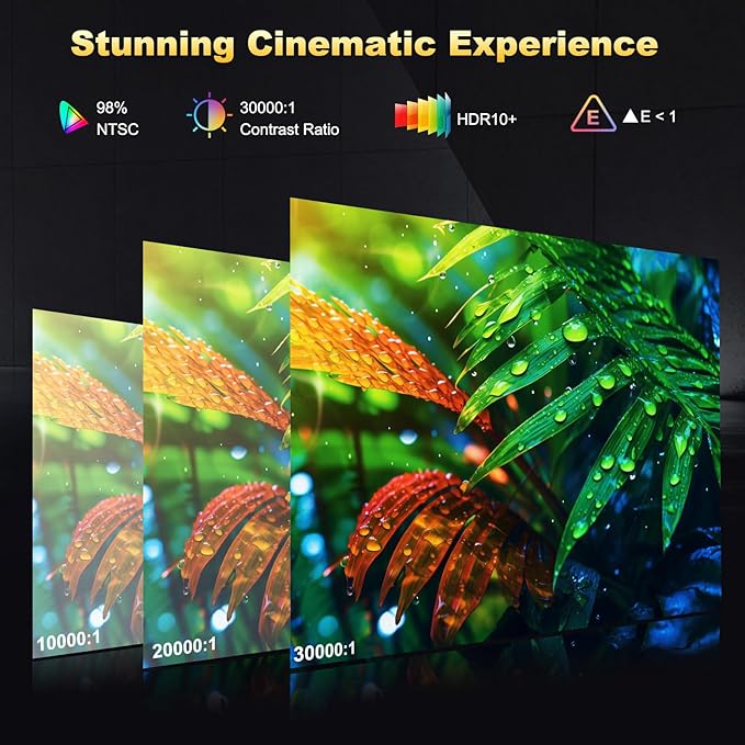 [1500 Brightness] Dess Projector with WiFi 6 and Bluetooth, Home Outdoor Electric Stand Movie Proyector, Auto Focus & Keystone, 1080P Native , High Contrast, Smart Projector