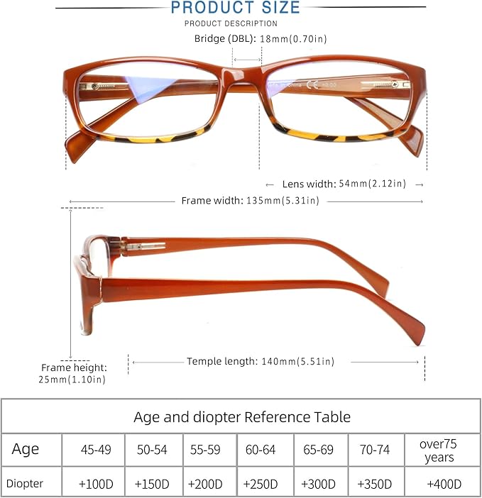 Henotin 5-Pack Reading Glasses Blue Light Blocking Anti Eyestrain Computer Reading Glasses for Women and Men Readers (Mix Color-C2, 2.25, Diopters)