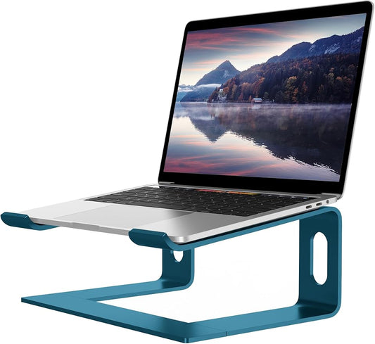 ALASHI Laptop Stand for Desk, Aluminum Computer Riser, Ergonomic Notebook Holder, Detachable Metal Laptops Elevator, PC Cooling Mount Support 10 to 15.6 Inches Notebook, Navy Blue