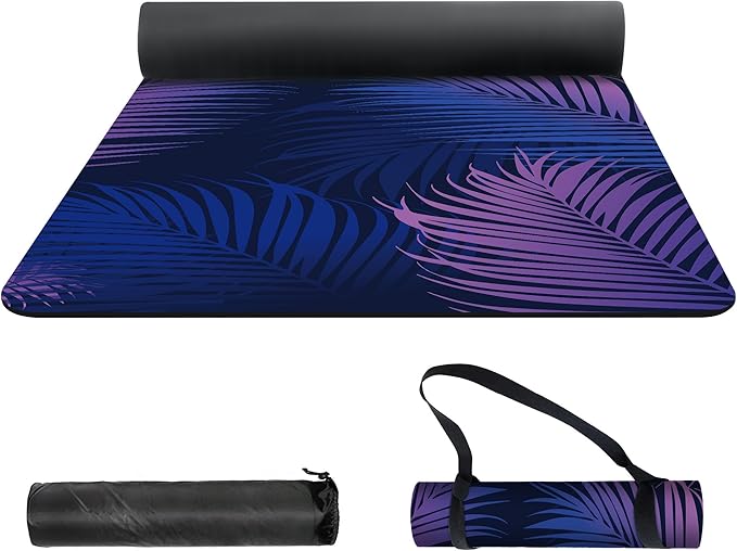 nuveti Yoga Mat Print Extra Thick TPE Non Slip Fitness Exercise Mat with Carrying Bag,72"x24" Extra Thick 6MM Exercise & Workout Mat for Yoga, Pilates Fitness and Floor Exercises
