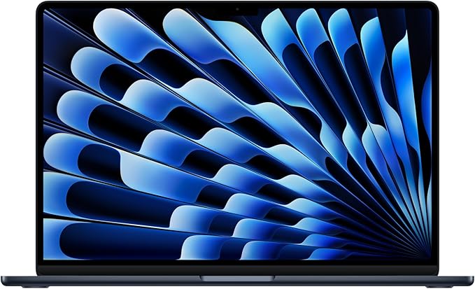 Apple 2025 MacBook Air 15-inch Laptop with M4 chip: Built for Apple Intelligence, 15.3-inch Liquid Retina Display, 16GB Unified Memory, 256GB SSD Storage, 12MP Center Stage Camera, Touch ID; Midnight