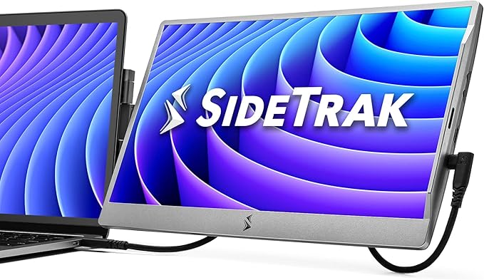 SideTrak Swivel 14" Portable Monitor - Laptop Screen Extender with Patented Swivel Hinge, Dual FHD Display, USB-C & HDMI, Dark Gray