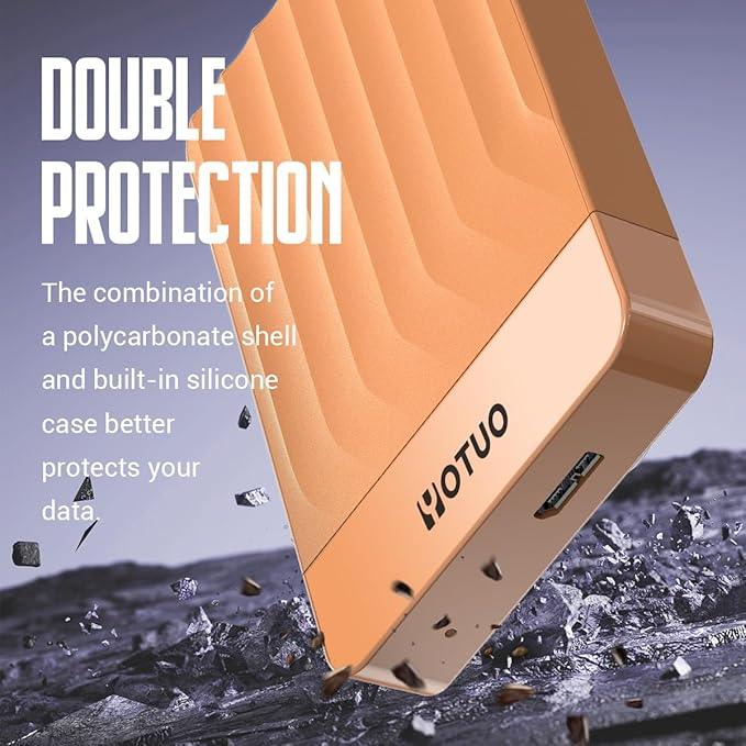 Portable External Hard Drive Storage Expansion Mobile HDD USB 3.0 for PC, Mac, Desktop, Laptop, PS4, PS5, Xbox One X/S, Xbox 360, Xbox Series X/S, Office & Game (Orange, 500GB)