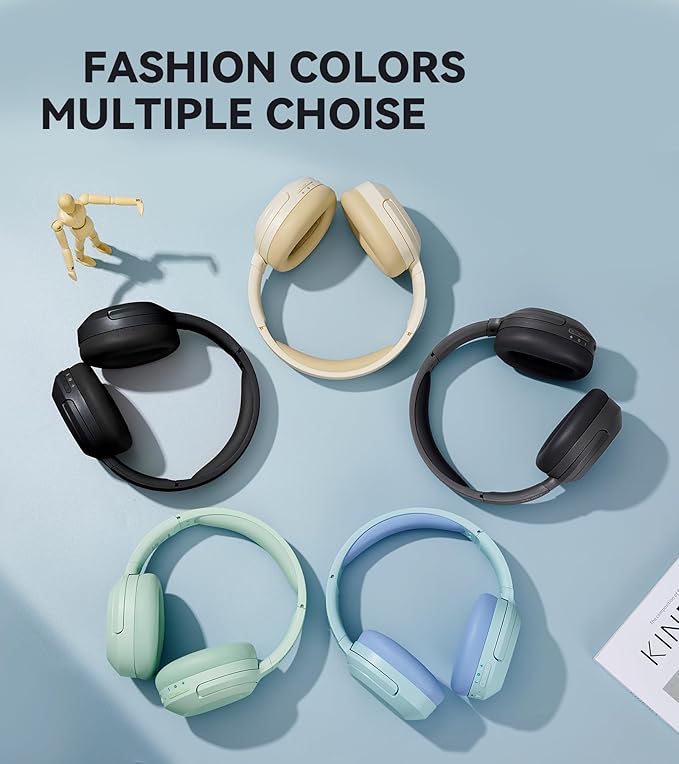 Edifier W820NB Plus Hybrid Active Noise Cancelling Headphones - LDAC Codec - Hi-Res Audio - Fast Charge - Over Ear Bluetooth V5.2 Headphones for Travel, Flight, Train, and Commute- Gray