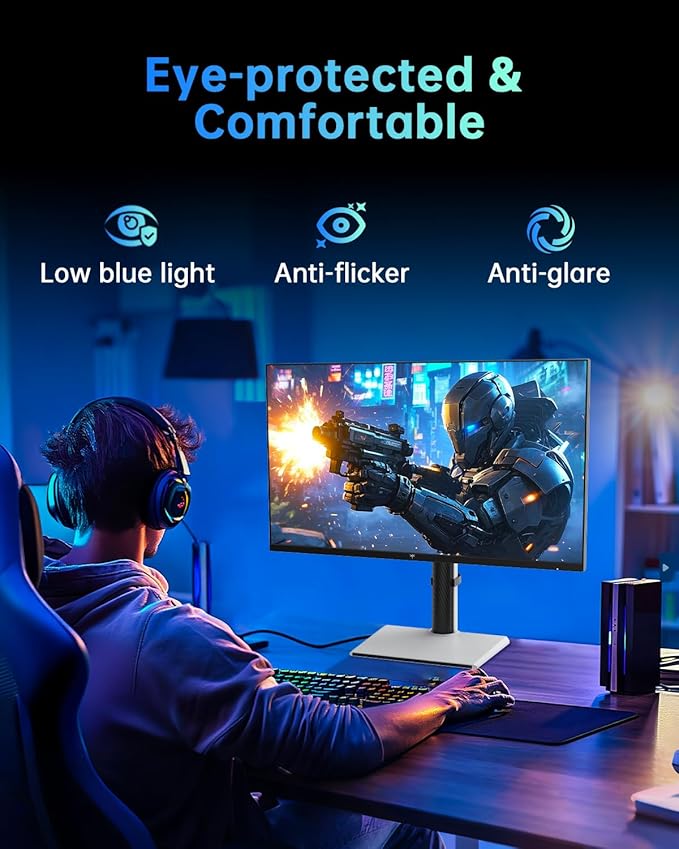 KTC 27 Inch Mini LED Gaming Monitor - 1440P Monitor 2K, HDR1400, 180Hz, Adaptive Sync, 148% sRGB, HDMI 2.0 x 2, DisplayPort 1.4 x 1, Monitors Gamer with Height Angles Adjustable