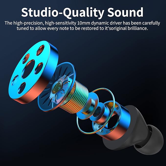 Small Wireless Earbuds,MiNi Headphones 36H Playtime IPX5 Waterproof Stereo Earphone Cordless Sport Headsets, Bluetooth Earbuds with Mic