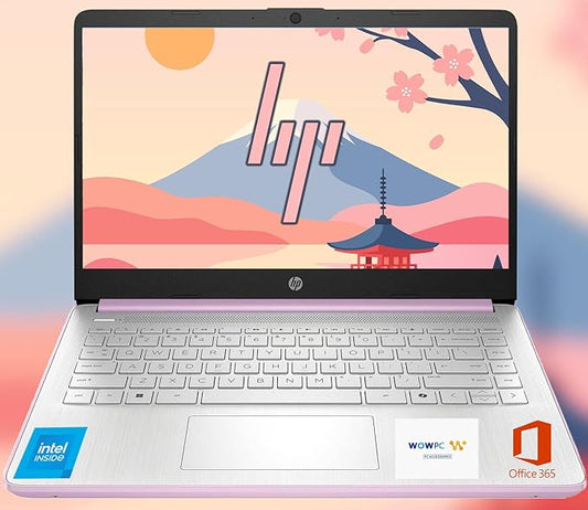 HP Ultrabook, Intel CPU, 16GB RAM, 1.6TB Storage (128GB OnBoard w/ 512GB Portable Drive + 1TB OneDrive), Up to 12 Hours Battery Life, Windows 11 Pro, Honey Lavender, w/WOWPC 3-in-1 Bundle