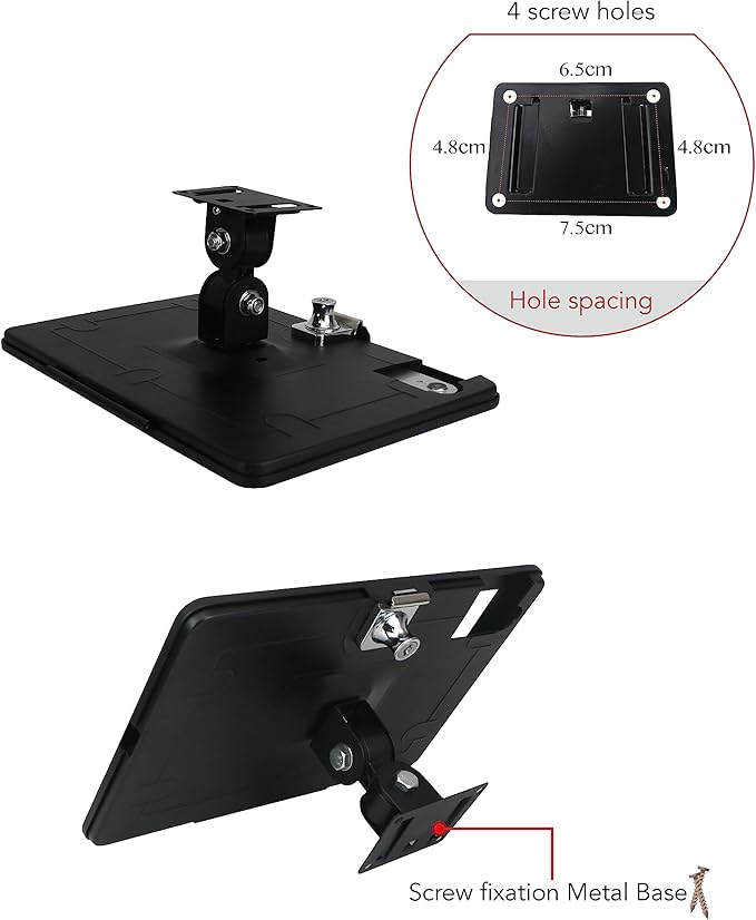 on Wall Mount Bracket for 2025 iPad 11"(A16) 11th/ 2022 iPad 10.9" 10th Gen.,Excluding Other 10.9"/11",with Anti Theft Lock & Key,Rotate Arbitrary Adjustment Angle,Metal(Black)