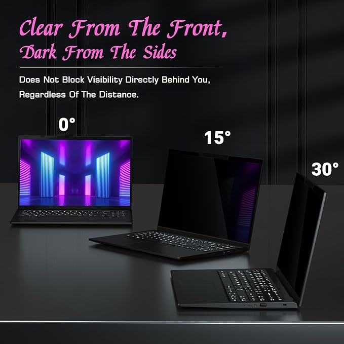 PYS Magnetic Laptop Privacy Screen 13.3 Inch (16:9 Aspect) - Anti-Glare Blue Light Filter, Removable Privacy Screen Protector Compatible with HP/Dell/Acer/Lenovo/Samsung/ASUS (11.6x6.5inch/ W x H)