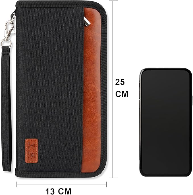 Passport Holder Family - RFID Blocking Passport Organizer,Travel Essentials Premium Wallets Credit Cards Case, Multi Pocket Waterproof Document Bag for Men Women Airports Vacations Business Trips