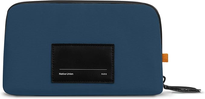 Native Union Stow Lite Organizer W.F.A Tech Organizer – Minimalist Travel Pouch Made of Recycled Materials for Everyday Accessory Storage & Protection – Stores Cables, Chargers & More (Navy)