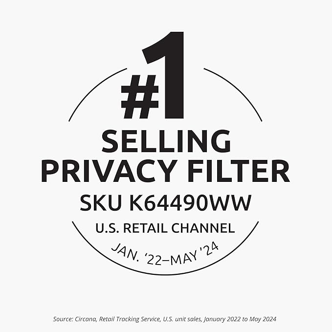 Kensington MP13 Magnetic Macbook Pro Privacy Screen for 13 inch (2016-2022, M1, M2)/ Macbook Air 13 inch (2018-2021, M1), Removable Laptop Privacy Filter, Macbook Mac Screen Protector, K64490WW