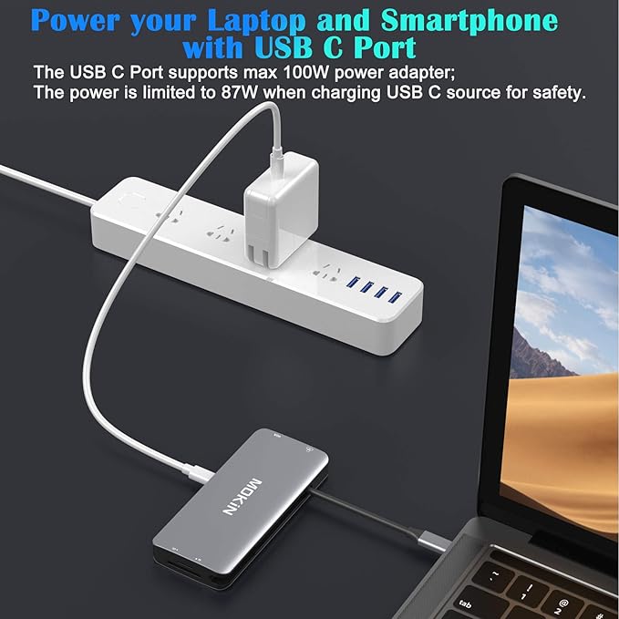 USB C Hub Multiport Adapter - 10 in 1 Portable Dongle with 4K HDMI, VGA, Ethernet, 3 USB Ports, Audio, PD Charger, SD/Micro SD Card Reader Compatible for MacBook Pro, XPS More Type C Devices.
