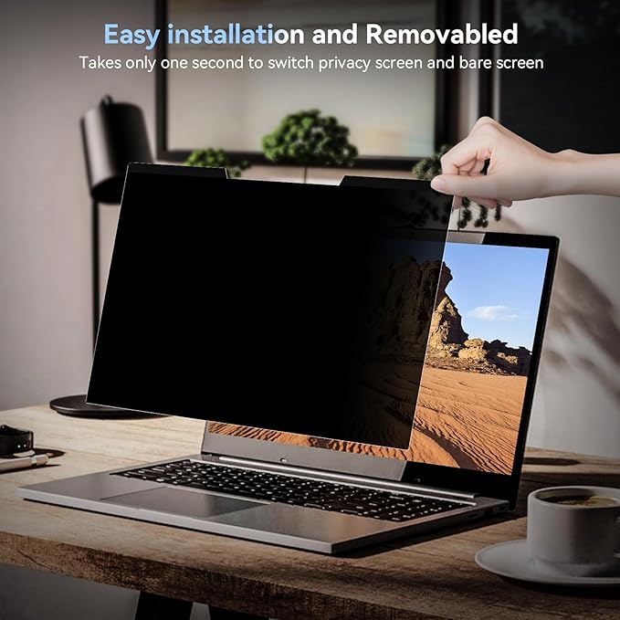 Mamol Magnetic Laptop Privacy Screen 14 inch ,16:9 Aspect Removable Anti Glare Protector Blue Light Privacy Screen Filter,Filter Shield Compatible with HP/Dell/Acer/Asus/Samsung/Lenovo/Thinkpad Envy