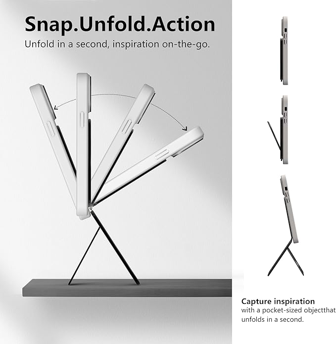 Phone Tripod Stand, Aluminum Alloy Mini Tripod Compatible with Magsafe iPhone 17/16/15/14/13/12 Series, Foldable Strong Magnetic Phone Stand, Mult-Angle Adjustment Selfie Stick