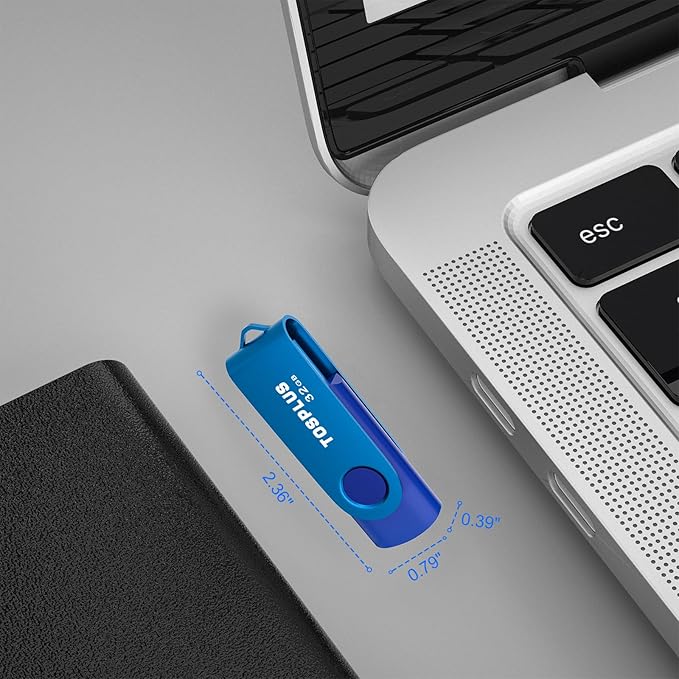 5 Pack 32GB USB Flash Drives USB 2.0 Thumb Drives Memory Stick Data Storage Jump Drive Swivel Design (Black/Green/Blue/Red/Gold)