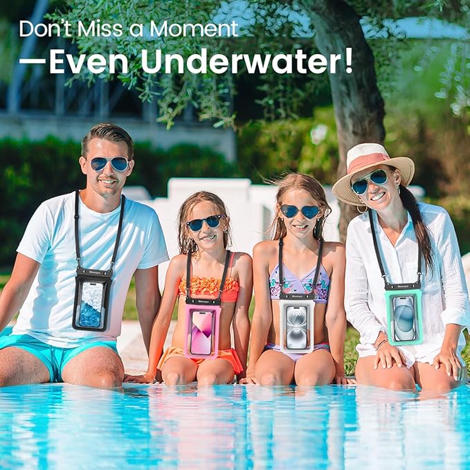 Niveaya Double Space Waterproof Phone Pouch (2-Pack) - IPX8 Cell Phone Dry Bag for Beach, Kayak, Cruise Travel Essentials - Compatible with iPhone 17/16/15/14 Pro Max Galaxy S25/S24 Ultra (up to 8.3")