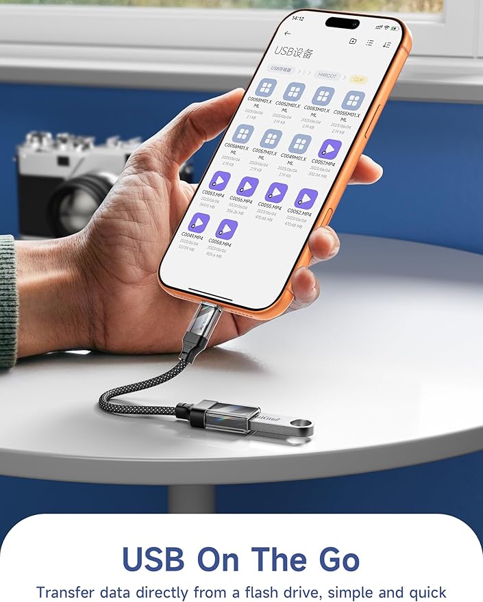 JSAUX USB to USB C Adapter [2 Pack], USBC OTG Compatible with MacBook Pro/Air, iPhone 15 Pro Max, Samsung Galaxy S24/S23/S22/S21 and More USB C Devices-Crystal Black