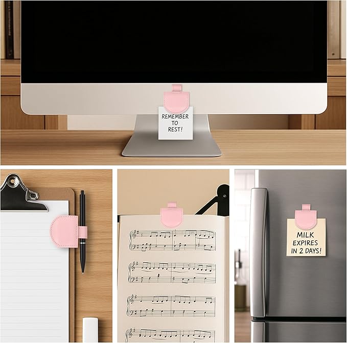 Magnetic Pen Loop Holder, Pencil Holder for Notebooks, Journals, Calendars, PU Leather 3 Pack