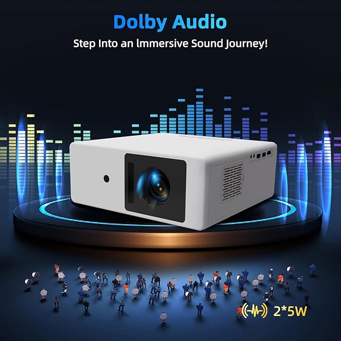 [Licensed and Autofocus]4K Smart Projector,Projector with WiFi and Bluetooth, 1200 ANSI lumens, Autofocus，Dolby Audio,Portable Smart Projector,Outdoor Projectors HDR10+