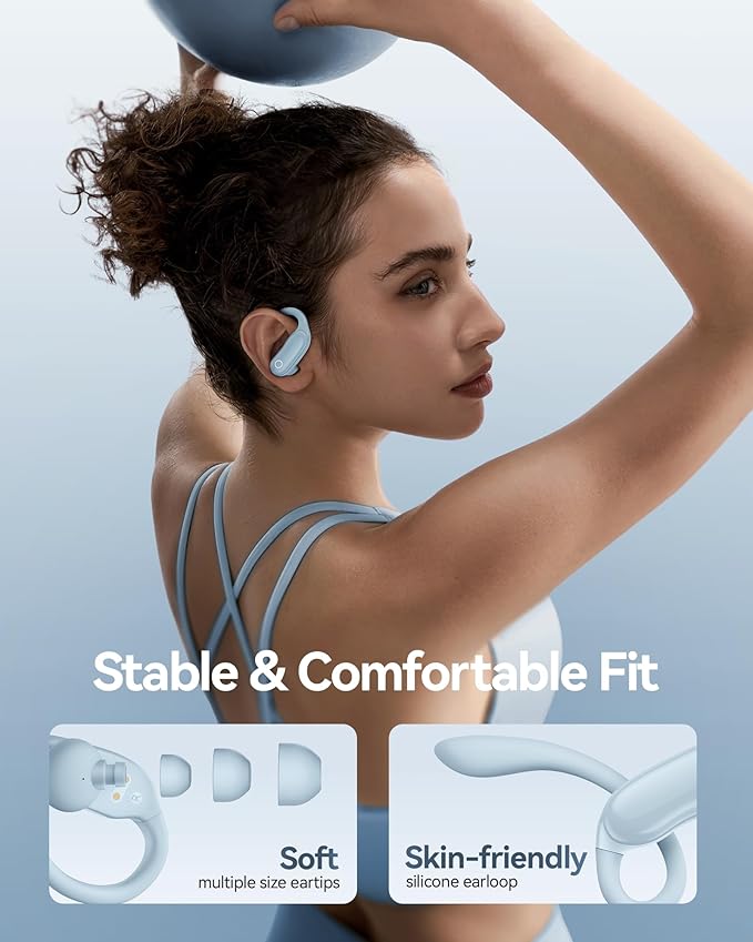 GNMN Ear Buds Wireless Earbuds 96hrs Playback Bluetooth Headphones IPX7 Waterproof Stereo Bass Over-Ear Earphones with Earhooks Microphone LED Battery Display for Sports Workout