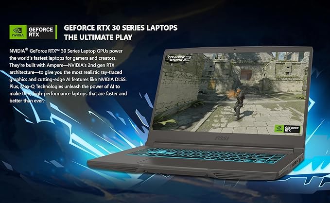 MSI Thin 15.6 inch FHD 144Hz Gaming Laptop-Intel Core i5-13420H-NVIDIA GeForce RTX 3050 -Window 11 Pro-W/Mouse pad (32GB RAM | 1TB PCIe SSD)