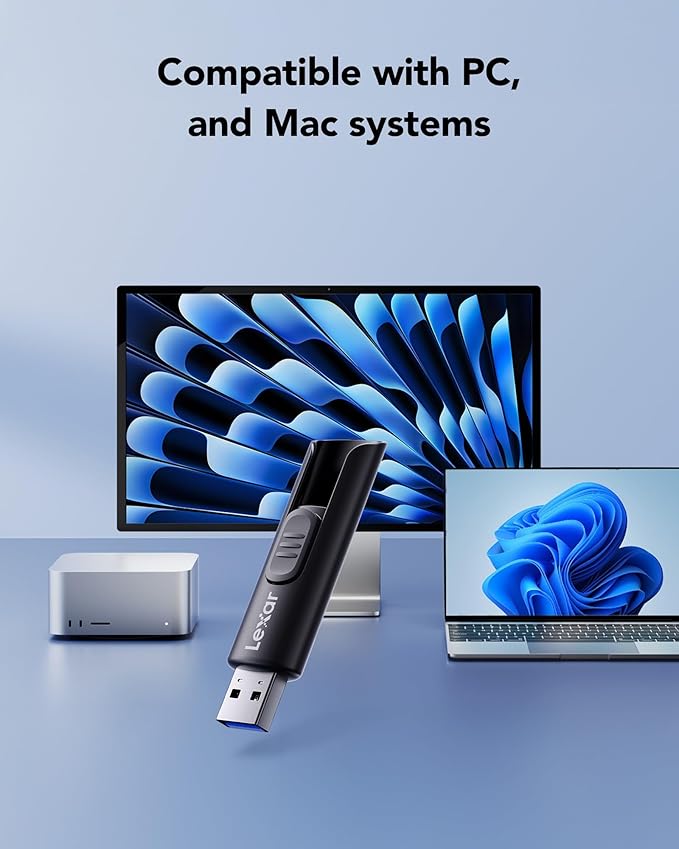 Lexar 128GB 2-Pack Flash Drive A30E USB 3.2 Gen 1, USB Drive up to 100MB/s, Storage Expansion and Backup for PC and Mac Systems