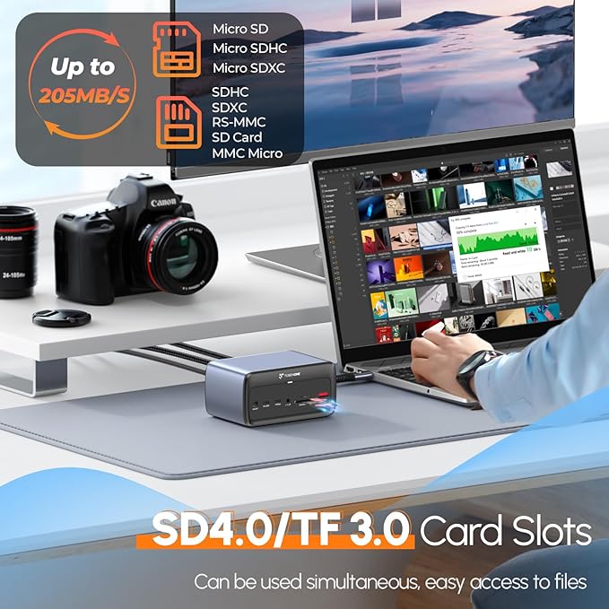 TobenONE Docking Station 3 Monitors, Triple Monitor Docking Station with Single 8K USB-C Video, Dual 4K HDMI, 10Gbps USB A/C, PD 3.0, 100W Power Supply, USB C Dock for Windows/ChromeOS, Dell, HP, ASUS