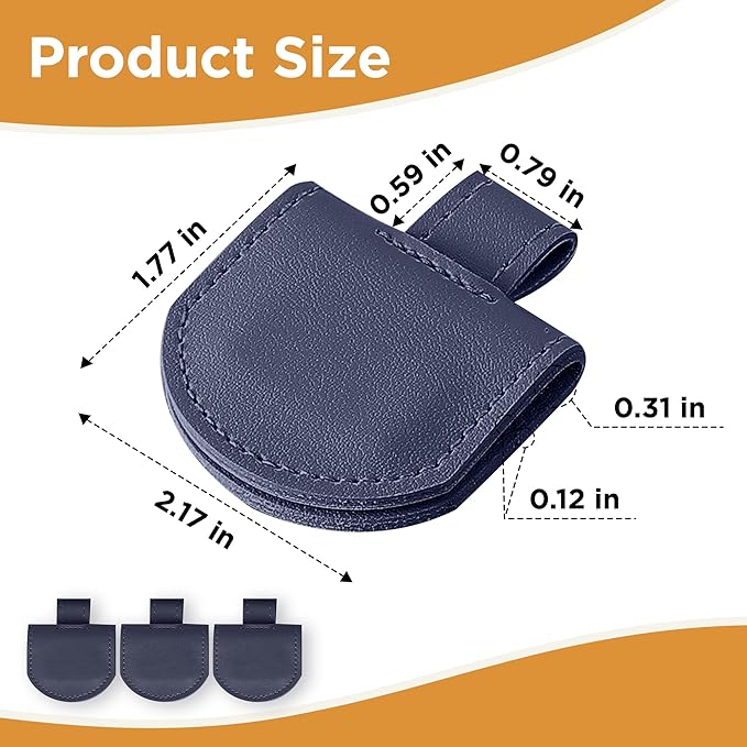 Magnetic Pen Loop Holder, Pencil Holder for Notebooks, Journals, Calendars, PU Leather 3 Pack