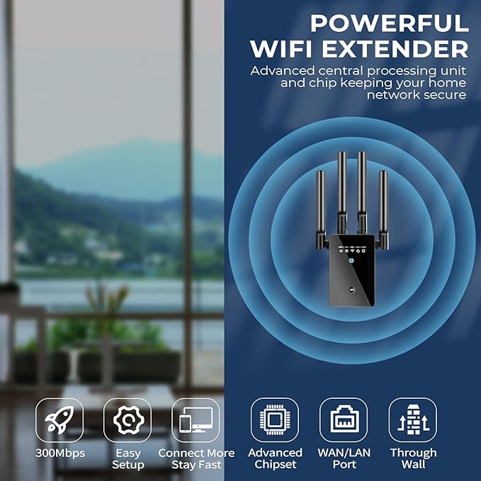 2026 Best WiFi Extender Signal Booster - 6X Faster Internet Extender WiFi Booster for Home, Long Range up to 15,588 Sq Ft, WiFi Repeater w/Ethernet Port, 1-Tap Setup, Compatible with Wireless Routers