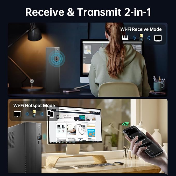 EDUP Mini USB WiFi 6 Adapter AX600M for PC, Plug and Play, Wireless USB Network Adapters Dual Band 2.4G/5.8Ghz WiFi Dongle Antenna for Laptop Desktop Compatible with OS Windows 11/10/7-Black