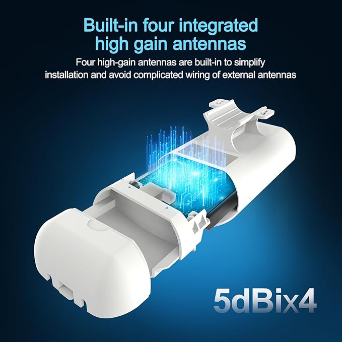 2025 Outdoor WiFi Extender，WiFi Booster | AI Watchdog | Repeater&AP Mode｜IP65 Weatherproof | Up to 1200Mbps Dual Band WiFi Repeater | Covers Up to Least 3440 Sq. ft and 30 Devices