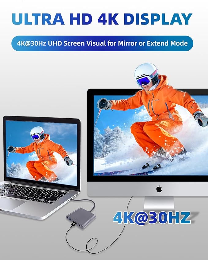 USB C Hub, 4K USB C to HDMI Adapter Multiport AV Converter with 100W PD Output C Port & USBA 3.0 Port Compatible for MacBook Pro/Air, iPad, Tablets, Switch, TV, Monitor and More (Grey)