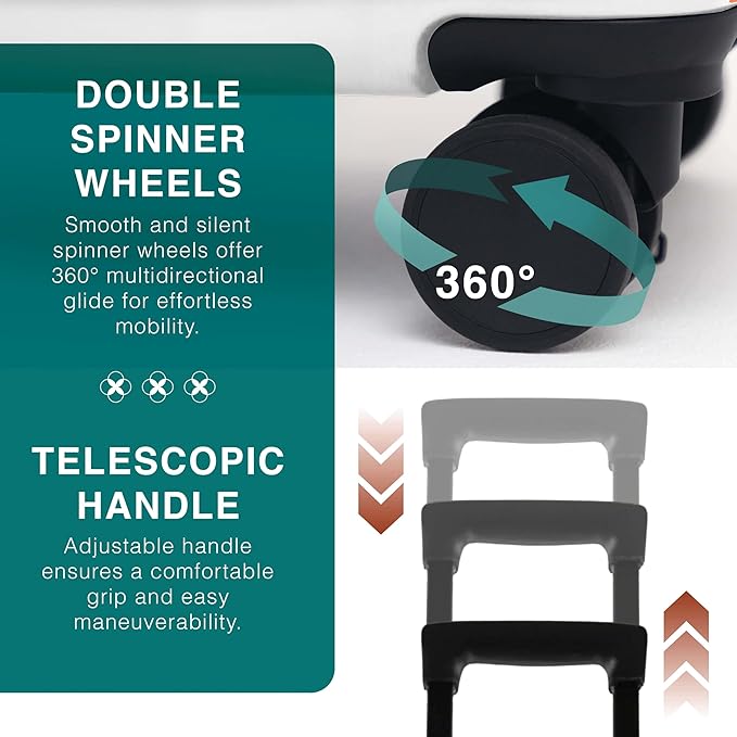 28 Inch Luggage with Spinner Wheels, Hard Shell Suitcase with TSA Locks for Luggage, Travel Large Suitcase, Expandable Hard Shell Suitcases, White