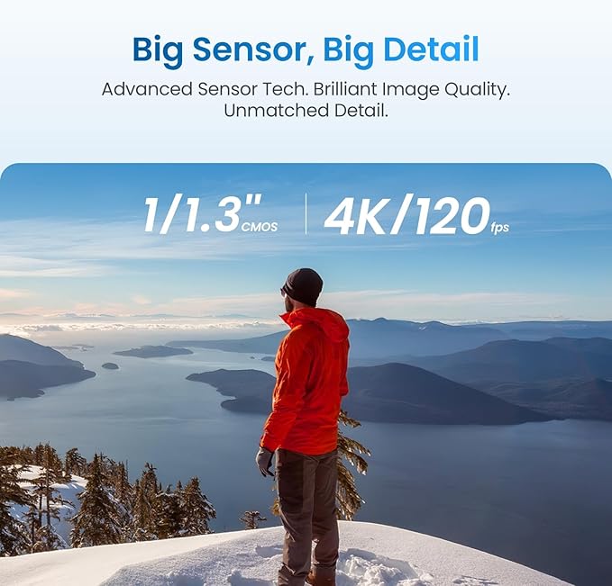Xtra Action Camera, 1/1.3" Sensor & 4K Cinematic Video, Hyper Stabilization, Waterproof Camera to 52 Ft, 3-Hour Battery, Universal Quick Mount, Vlogging Camera for Adventure Photography