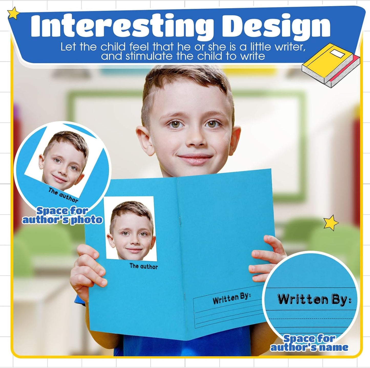 Henoyso 12 Pcs Primary Composition Notebook K-2 9 3/4 x 7 1/2 Inch Primary Journal, Back to School Supplies, Bulk Blank Writing Book for Kid to Write Draw Journal 60 Page Notebooks (Mixed Color)