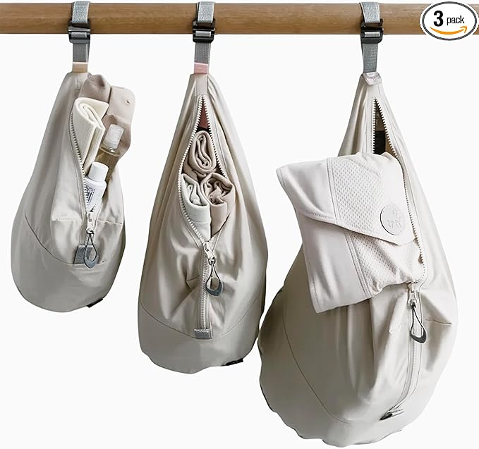 trtl Packing Pods, Coconut - Packing Cubes for Travel - Organizer Bags for Luggage to Maximize Space in Suitcase - Travel Packing Organizers - Includes Carry Strap - Comes with 3 Cube Sizes - 3 Pack