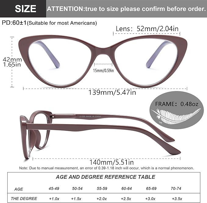 EYEURL Cat Eye Reading Glasses for Women - 2 Pack Blue Light Blocking Computer Readers 3.50 Spring Hinge Anti Glare/UV Ray Eyeglasses