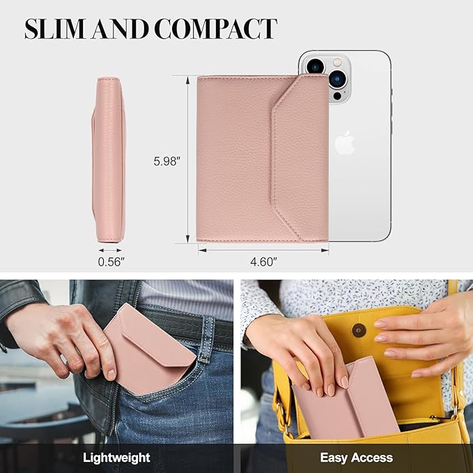 Passport Holder for Travel,Passport Book Holder，Rfid Blocking Travel Wallet Protect Your Card Security,Leather Travel Document Organizer for Men Women,Airport Essentials Gift (Pink)