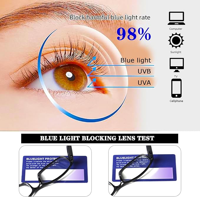 NORPERWIS 6 Pack Ladies Reading Glasses for Women Blue Light Blocking Spring Hinge Fashion Eyeglasses Readers for Women (6 Pack Mix Color-8, 2.50)