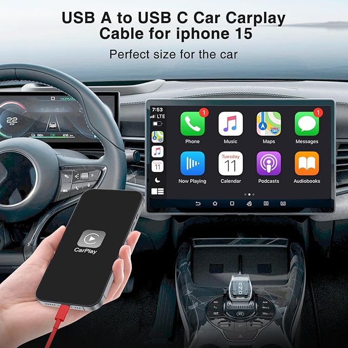 3-Pack Red [3.3FT+3.3FT+6FT] USB A to USB C Cable，USB to USB C Car Carplay Cable for iPhone Air 17 16e 16 15 Pro Plus Pro Max，for Galaxy S25/S24, for iPad Pro/Air/mini, for MacBook Pro/Air and More