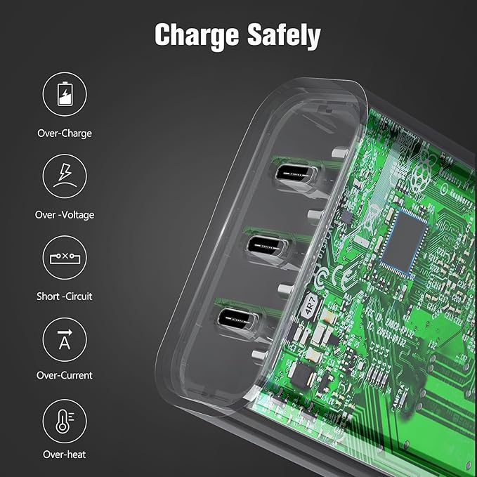 USB C Charger Block, Amoner 35W 3-Port USB C Charger, iPhone Charging Adapter with PD 3.0 Power Delivery Compatible with iPhone 16/16 Pro/15/14/13/12/11, Galaxy, Pixel and More