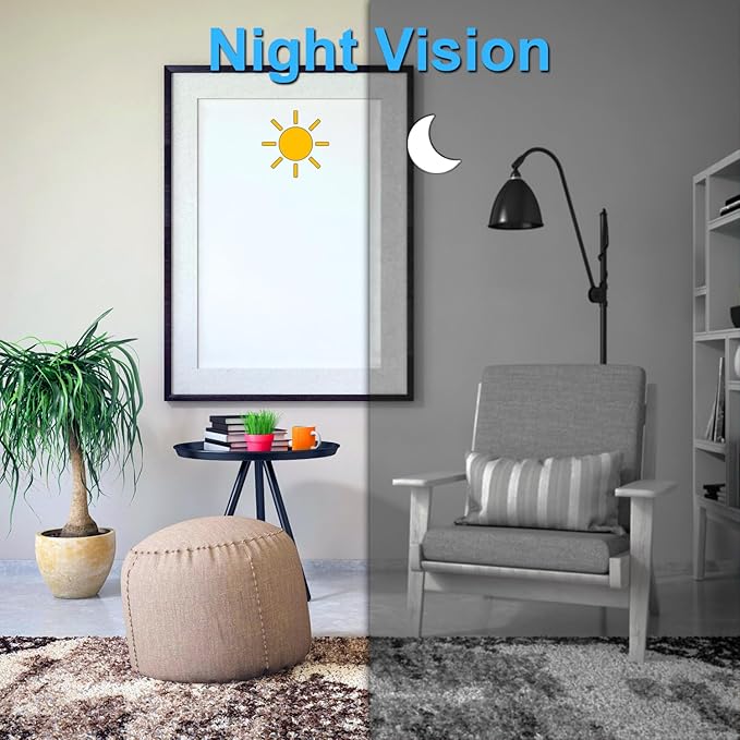 64GB Home Security Camera, 1080P Surveillance Camera, Indoor Camera with 10000mAh Battery, Night Vision, Motion Detection