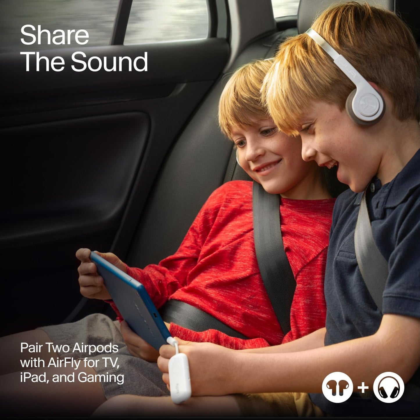 Twelve South AirFly Pro | Bluetooth Wireless Transmitter/Receiver Adapter for 2 Headphones, Audio Sharing, Compatible with 3.5mm aux Jack for Airplanes, TV, Gym, Stereo, and Travel, 25+ Hr Battery