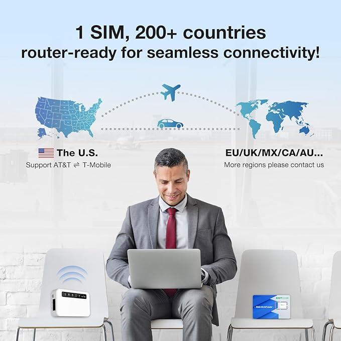 Prepaid International Data SIM Card - USA & Worldwide 5G/4G LTE Network Coverage Travel - No Hidden Fees, Data only 3 in 1 SIM