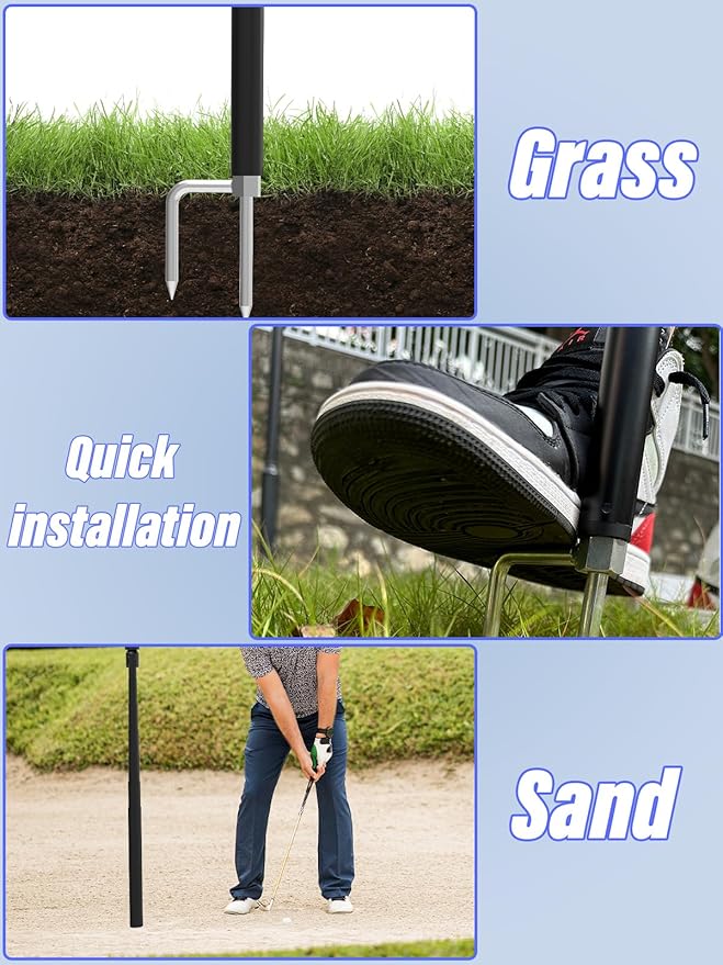 Golf Swing Recording Tablet Holder with Heavy-Duty Spike Stake, Thick Case Friendly Monopod Stand for iPad Pro/Air/Mini, Galaxy Tab (6-15.6"), iPhone - Anti-Fall Design for Outdoor Training