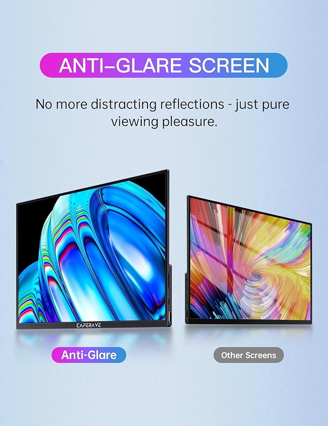 Portable Monitor for Laptop, Ultra Slim 15.6'' 1080P FHD Travel Monitor with Kickstand & Speaker, USB C HDMI, Gaming External Screen for Computer Laptop PC Mac Phone Xbox Switch PS5/4