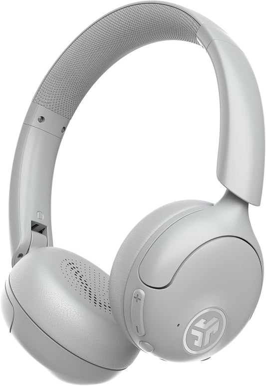 JLab Go Lux ANC Wireless Headphones, Cloud White, Hybrid Active Noise Cancelling, Premium On-Ear Bluetooth Headset, Customizable Sound, Be Aware Mode, Cloud Foam Comfort, Multipoint Connection