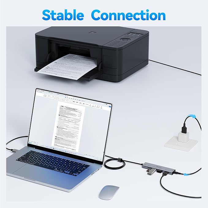 USB HUB 3.2, TSUPY USB 3.0 HUB 10Gbps USB 3.2 Gen 2 USB HUB with 4 Multi USB Ports, 4FT Extended Cable HUB for MacBook Air/Pro,Laptop,PC and More